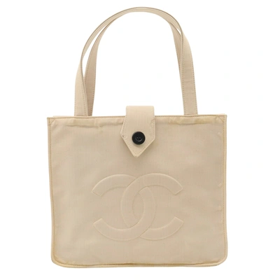 Pre-owned Chanel Chocolate Bar Beige Synthetic Tote Bag ()