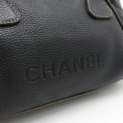 Pre-owned Chanel Fringe Black Leather Shoulder Bag ()