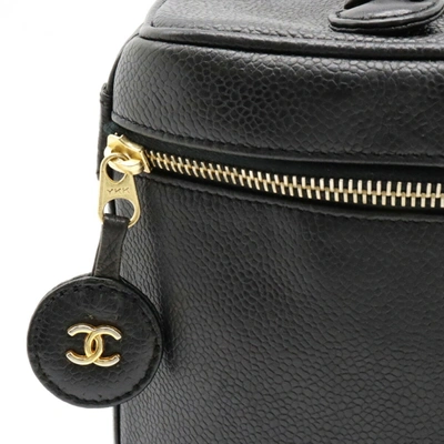 Pre-owned Chanel Vanity Black Leather Shoulder Bag ()