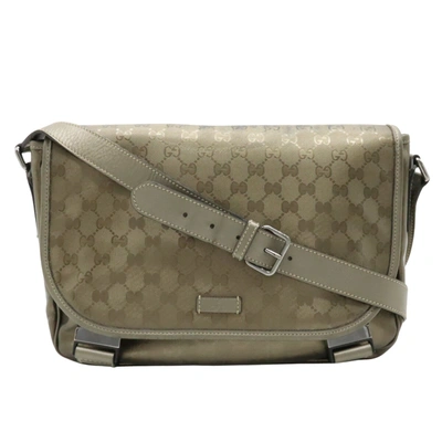 Shop Gucci Gg Imprimé Beige Canvas Shoulder Bag ()