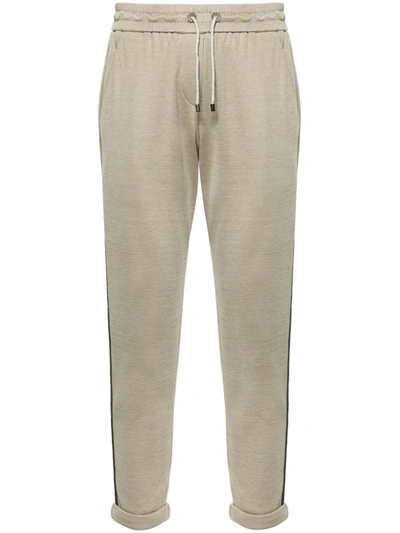 Shop Brunello Cucinelli Cropped Sports Trousers In Green