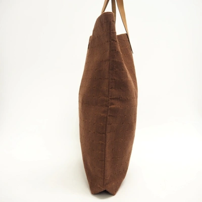 Shop Hermes Hermès Amedaba Brown Cotton Tote Bag ()
