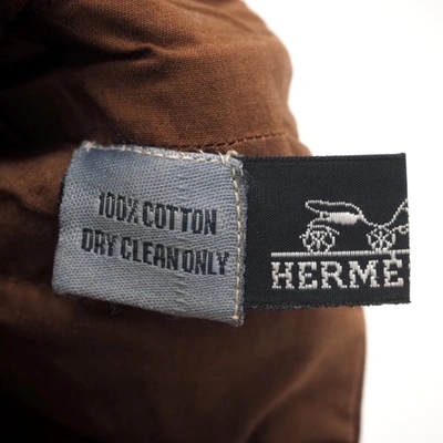 Shop Hermes Hermès Amedaba Brown Cotton Tote Bag ()