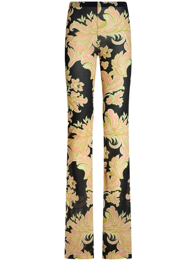 Shop Etro High-waisted Trousers In Multicolour