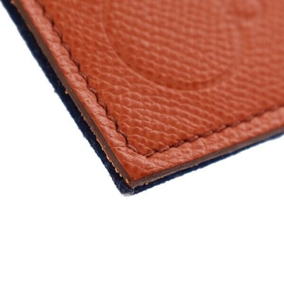 Shop Hermes Hermès Garden Party Orange Leather Wallet  ()