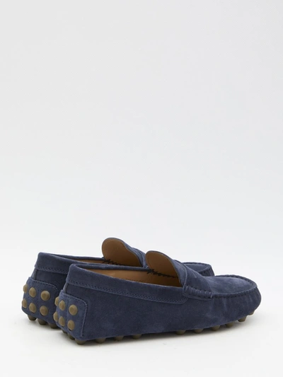 Shop Tod's Macro 52k Gommino Loafers In Blue