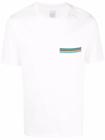 Shop Paul Smith Pocket Cotton T-shirt In White