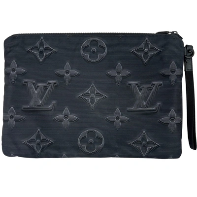 Pre-owned Louis Vuitton Pochette Grey Canvas Clutch Bag ()