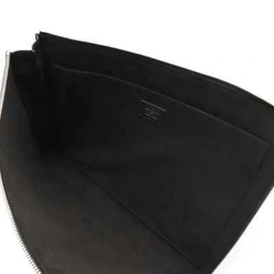 Pre-owned Louis Vuitton Pochette Jour Black Leather Clutch Bag ()