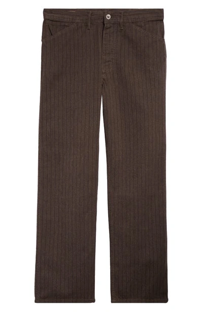 Shop Double Rl Stripe Jaspé Twill Field Pants In Brown/ Black