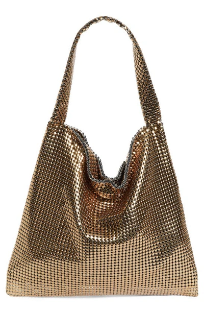 Shop Rabanne Pixel Chain Mesh Tote In Gold