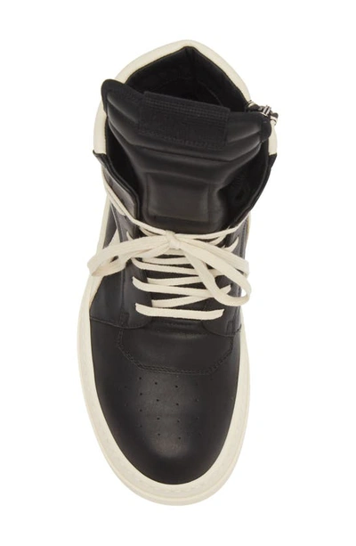 Shop Rick Owens Geobasket Mega Bumper High Top Sneaker In Black/ Milk/ Milk