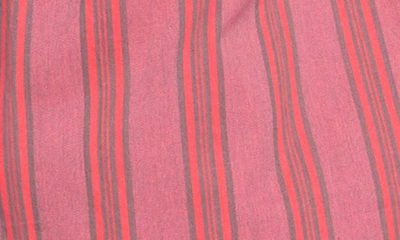 Shop Volcom Newbar Stripe Short Sleeve Button-up Shirt In Washed Ruby