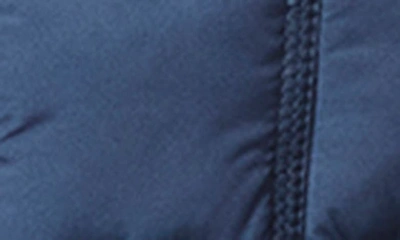 Bernardo Water Resistant Packable Hooded Puffer Coat With Removable Bib Insert In Smoke Blue