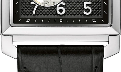 Shop Bulova Sutton Automatic Leather Strap Watch, 33mm In Black/ Silverone