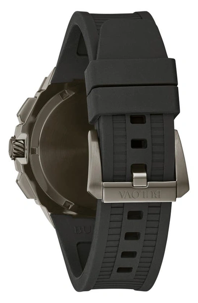 Bulova Precisionist Chronograph Quartz Black Dial Mens Watch 98b358 In Two-tone