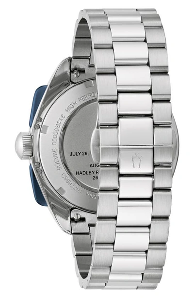 Bulova Men's Chronograph Archive Lunar Pilot Stainless Steel Bracelet Watch Box Set 44mm In Silverone