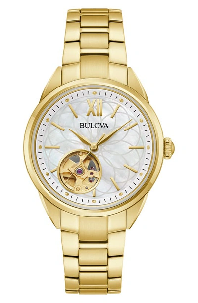 Shop Bulova Sutton Bracelet Watch, 34.5mm In Goldone