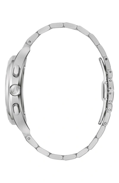 Bulova Men's Chronograph Curv Stainless Steel Bracelet Watch 44mm In Silverone