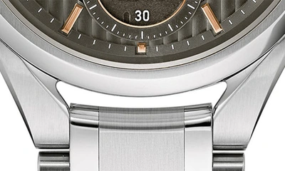 Bulova Men's Chronograph Curv Stainless Steel Bracelet Watch 44mm In Silverone