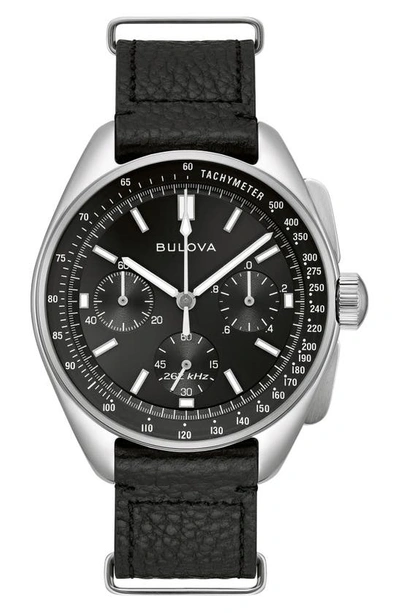 Shop Bulova Lunar Pilot Chronograph Watch, 43.5mm In Silverone