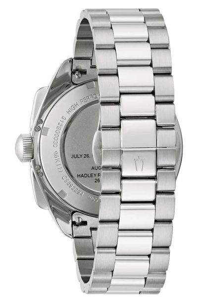 Bulova Men's Chronograph Archive Lunar Pilot Stainless Steel Bracelet Watch Box Set 44mm In Silverone