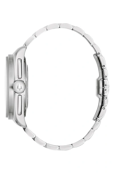 Shop Bulova Lunar Pilot Chronograph Watch, 43.5mm In Silverone
