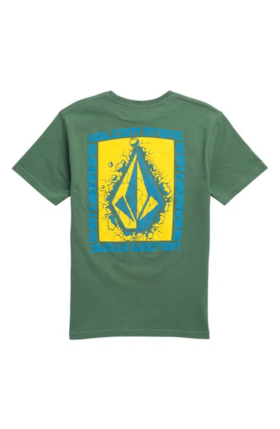 Shop Volcom Kids' Stone Breakage Graphic T-shirt In Fir Green