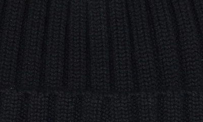Moncler Wool Logo Ribbed Knit Beanie In Black