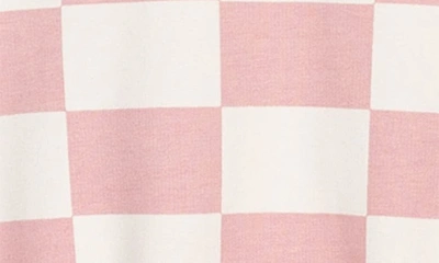 Shop Miles The Label Kids' Checkerboard Organic Cotton Sweatshirt In Light Pink