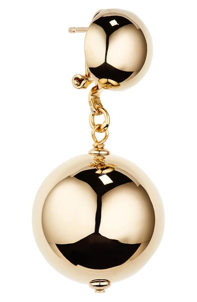 Shop Carolina Herrera Double Ball Drop Earrings In Gold