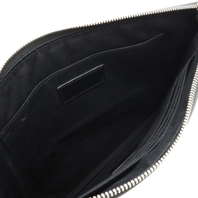 Shop Saint Laurent Black Leather Clutch Bag ()