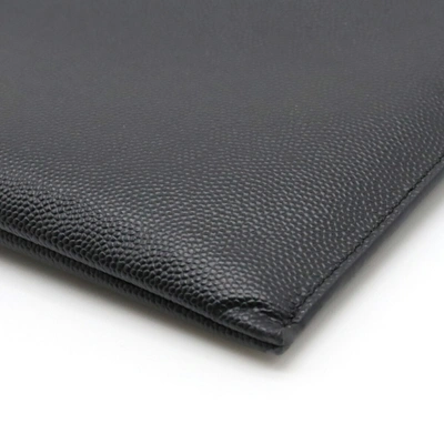 Shop Saint Laurent Black Leather Clutch Bag ()