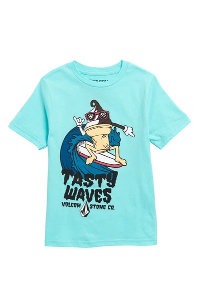 Shop Volcom Kids' Stone Cone Graphic T-shirt In Crete Blue