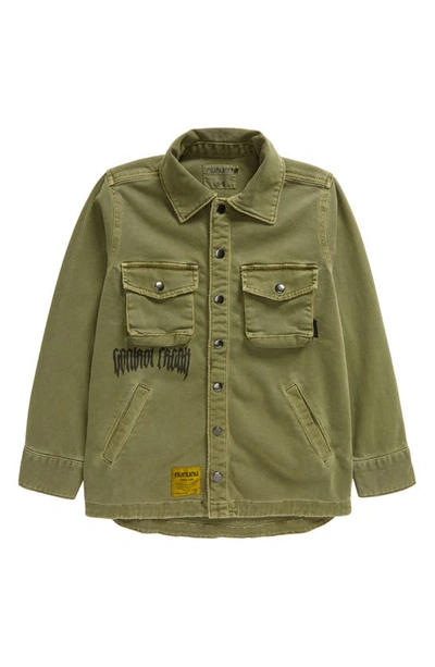Shop Nununu Kids' Safari Snap Jacket In Olive