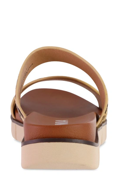 Shop Mia Elori Calf Hair Slide Sandal In Tan/ Brown