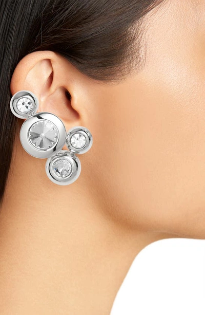 Shop Area Crystal Ear Cuffs In Silver