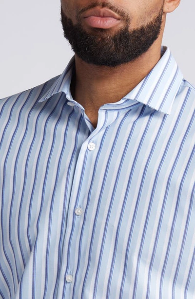 Shop Nordstrom Trim Fit Easy Care Stripe Dress Shirt In Blue - White Deia Stripe