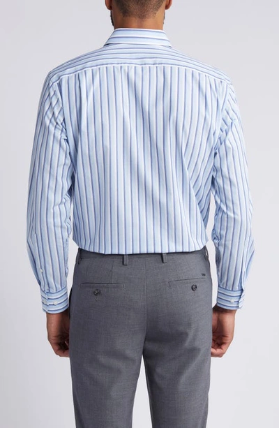 Shop Nordstrom Trim Fit Easy Care Stripe Dress Shirt In Blue - White Deia Stripe