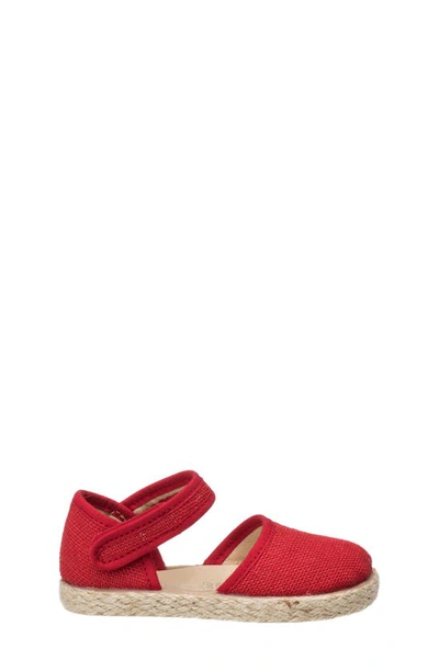 Elephantito Girl's Linen Classic Espadrille Sandals, Baby/toddler/kid In Red