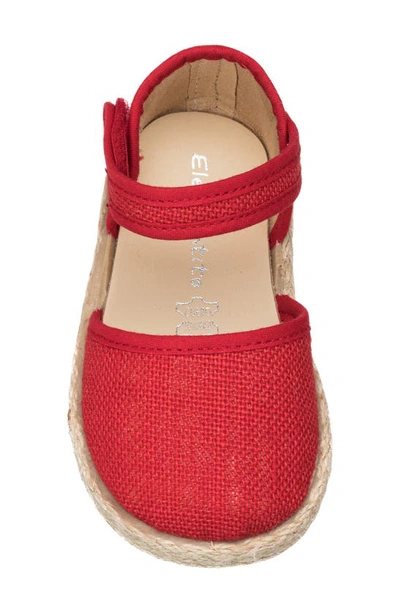 Elephantito Girl's Linen Classic Espadrille Sandals, Baby/toddler/kid In Red