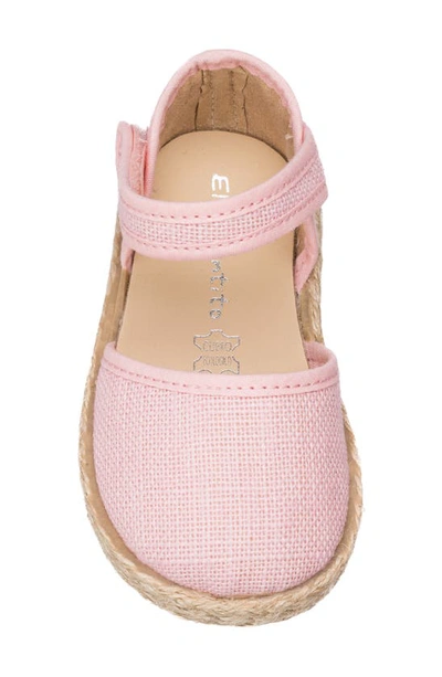 Elephantito Girl's Linen Classic Espadrille Sandals, Baby/toddler/kid In Pink