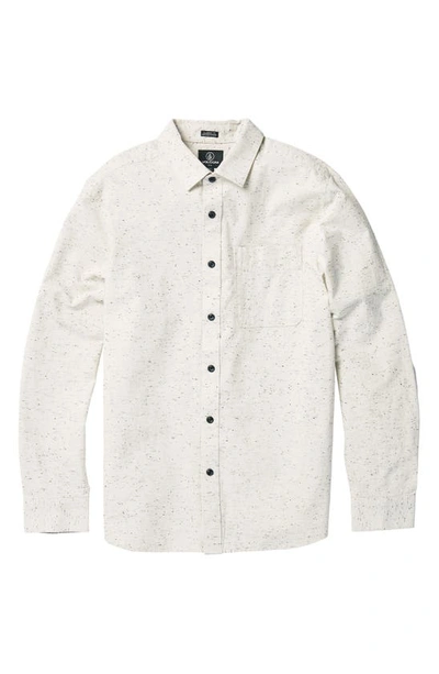 Shop Volcom Date Knight Classic Fit Button-up Shirt In Off White