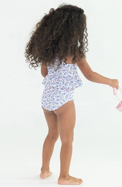Shop Rufflebutts Kids' Cottage Tea Time Reversible Two-piece Swimsuit In White