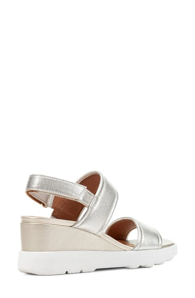 Shop Geox Spherica Wedge Sandal In Light Gold