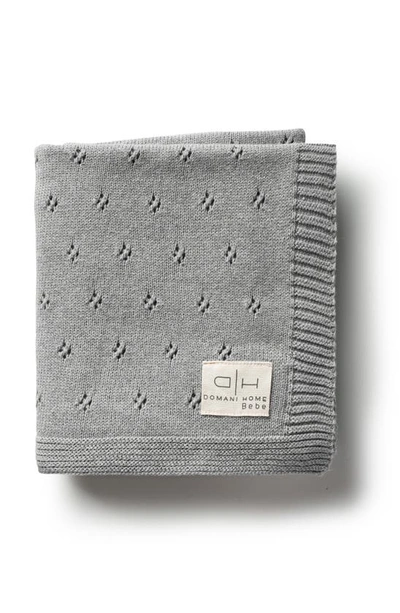 Shop Domani Home Flower Pointelle Baby Blanket In Gray