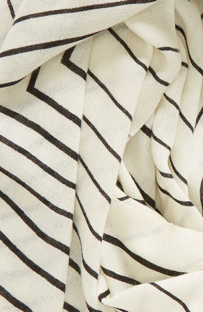 Nordstrom Tissue Print Wool & Cashmere Wrap Scarf In Ivory Labyrinthine Stripe