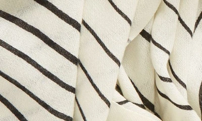Nordstrom Tissue Print Wool & Cashmere Wrap Scarf In Ivory Labyrinthine Stripe