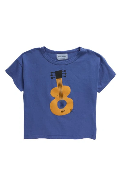Shop Bobo Choses Kids' Acoustic Guitar Organic Cotton Graphic T-shirt In Navy Blue