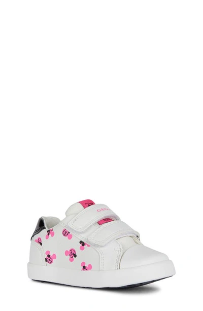 Shop Geox X Disney Kids' Kilwi Sneaker In White/ Fuchsia